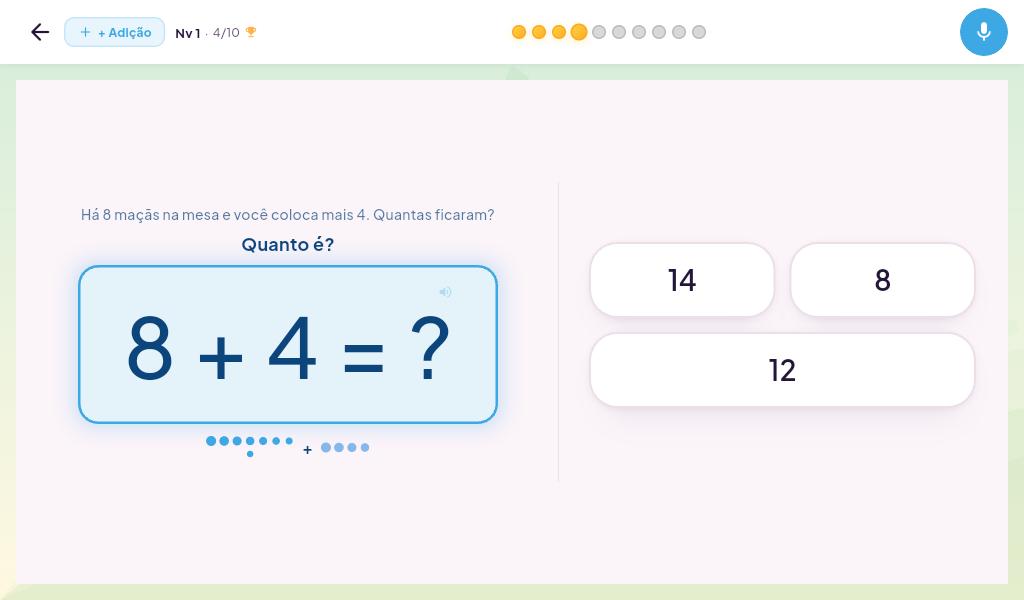 Tela do AstroClasse: Operações matemáticas