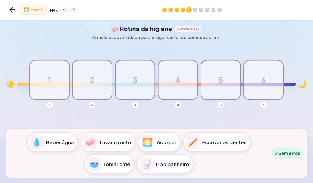 Tela do AstroClasse: Rotina e autonomia